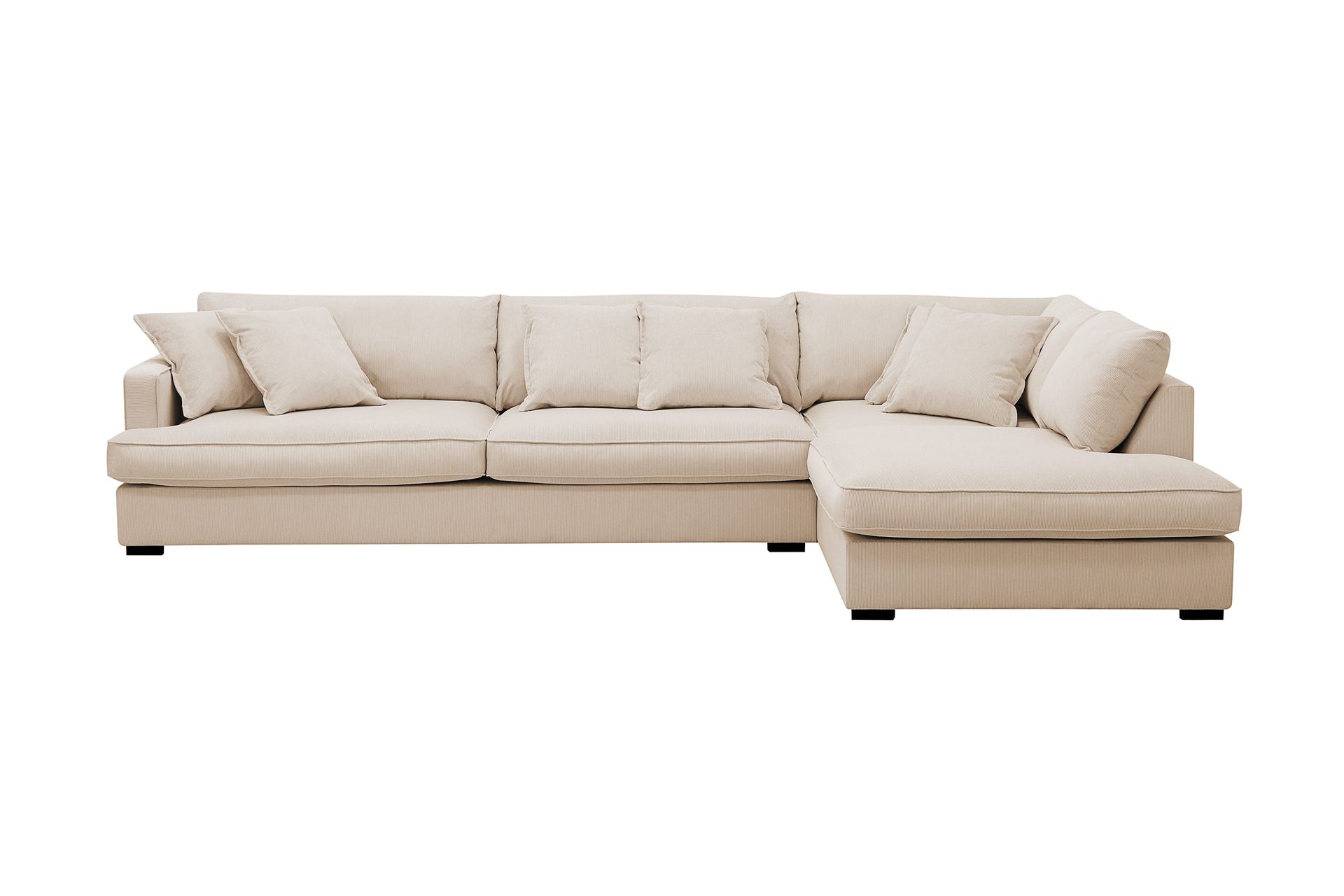 rossita lyx 4-sits extra djup soffa med schäslong höger - beige manchester