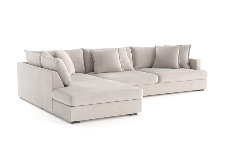 Rossita Lyx 4-sits Extra djup Soffa med Schäslong Höger - Beige Tyg - Möbler - Vardagsrum - Soffor - Divansoffa & schäslong
