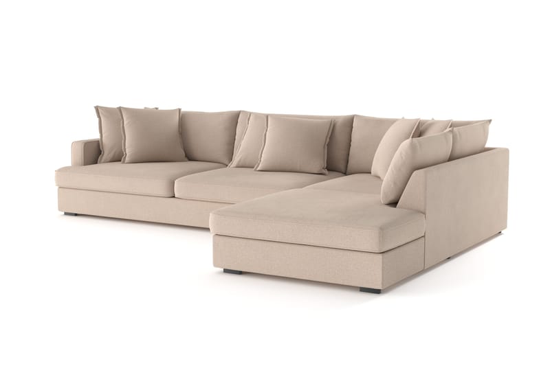 Rossita Lyx 4-sits Extra djup Soffa med Schäslong Höger - Beige Tyg - Möbler - Vardagsrum - Soffor - Divansoffa & schäslong