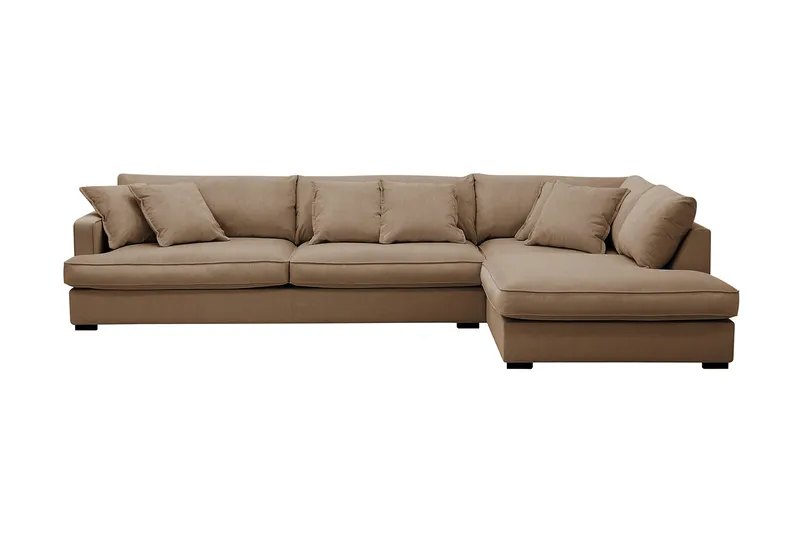 Rossita Lyx 4-sits Extra djup Soffa med Schäslong Höger - Brun Manchester - Möbler - Vardagsrum - Soffor - Divansoffa & schäslong