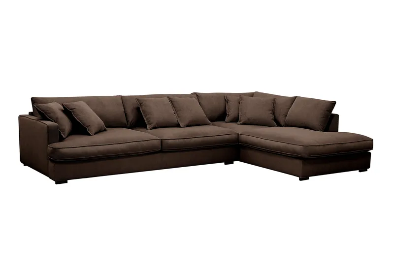 Rossita Lyx 4-sits Extra djup Soffa med Schäslong Höger - Brun Manchester - Möbler - Vardagsrum - Soffor - Divansoffa & schäslong