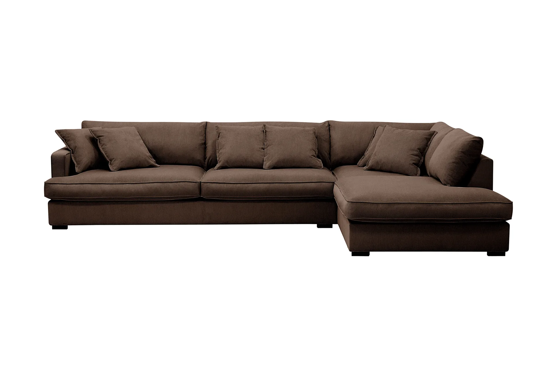 Rossita Lyx 4-sits Extra djup Soffa med Sch&auml;slong H&ouml;ger - Brun Manchester