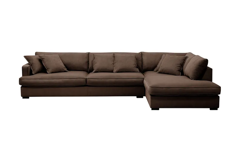 Rossita Lyx 4-sits Extra djup Soffa med Schäslong Höger - Brun Manchester - Möbler - Vardagsrum - Soffor - Divansoffa & schäslong