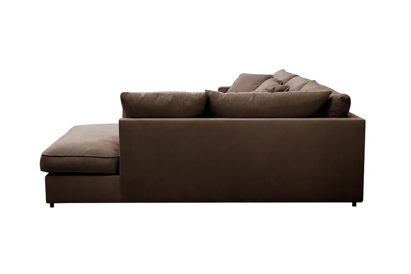 Rossita Lyx 4-sits Extra djup Soffa med Schäslong Höger - Brun Manchester - Möbler - Vardagsrum - Soffor - Divansoffa & schäslong