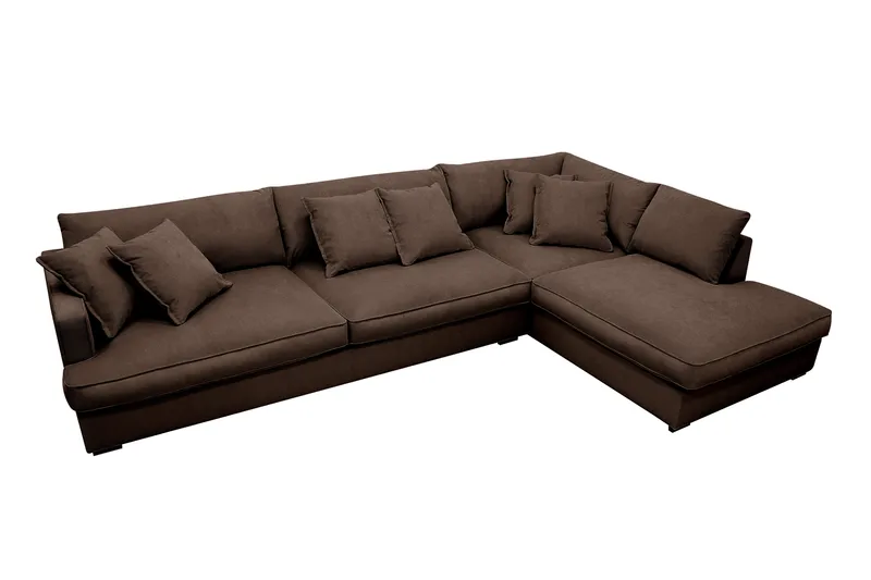 Rossita Lyx 4-sits Extra djup Soffa med Schäslong Höger - Brun Manchester - Möbler - Vardagsrum - Soffor - Divansoffa & schäslong