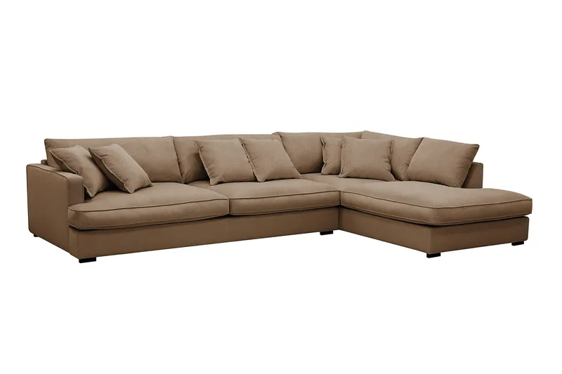 Rossita Lyx 4-sits Extra djup Soffa med Schäslong Höger - Brun Manchester - Möbler - Vardagsrum - Soffor - Divansoffa & schäslong