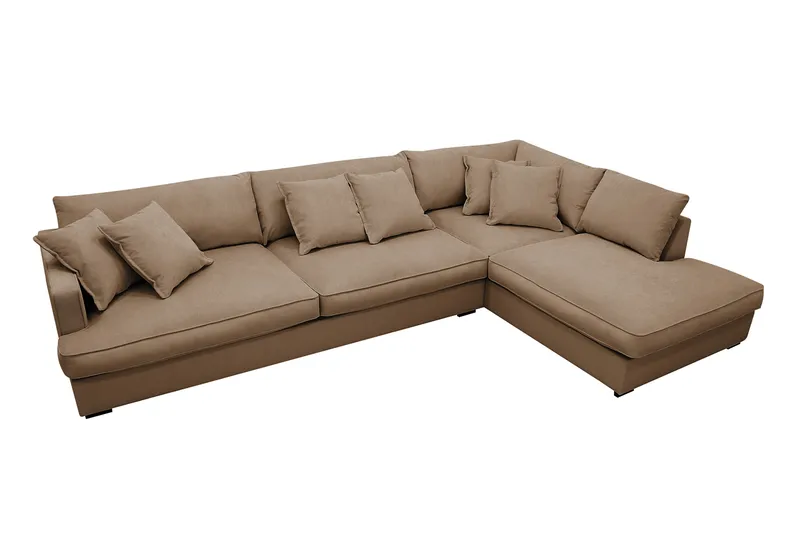Rossita Lyx 4-sits Extra djup Soffa med Schäslong Höger - Brun Manchester - Möbler - Vardagsrum - Soffor - Divansoffa & schäslong