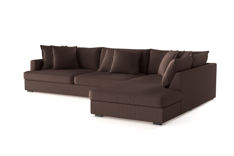 Rossita Lyx 4-sits Extra djup Soffa med Schäslong Höger - Brun Manchester - Möbler - Vardagsrum - Soffor - Sammetssoffor