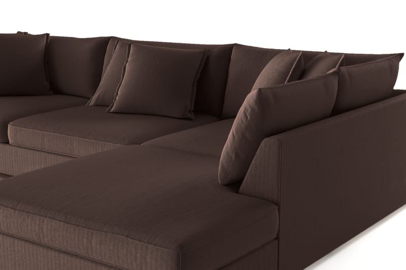 Rossita Lyx 4-sits Extra djup Soffa med Schäslong Höger - Brun Manchester - Möbler - Vardagsrum - Soffor - Sammetssoffor