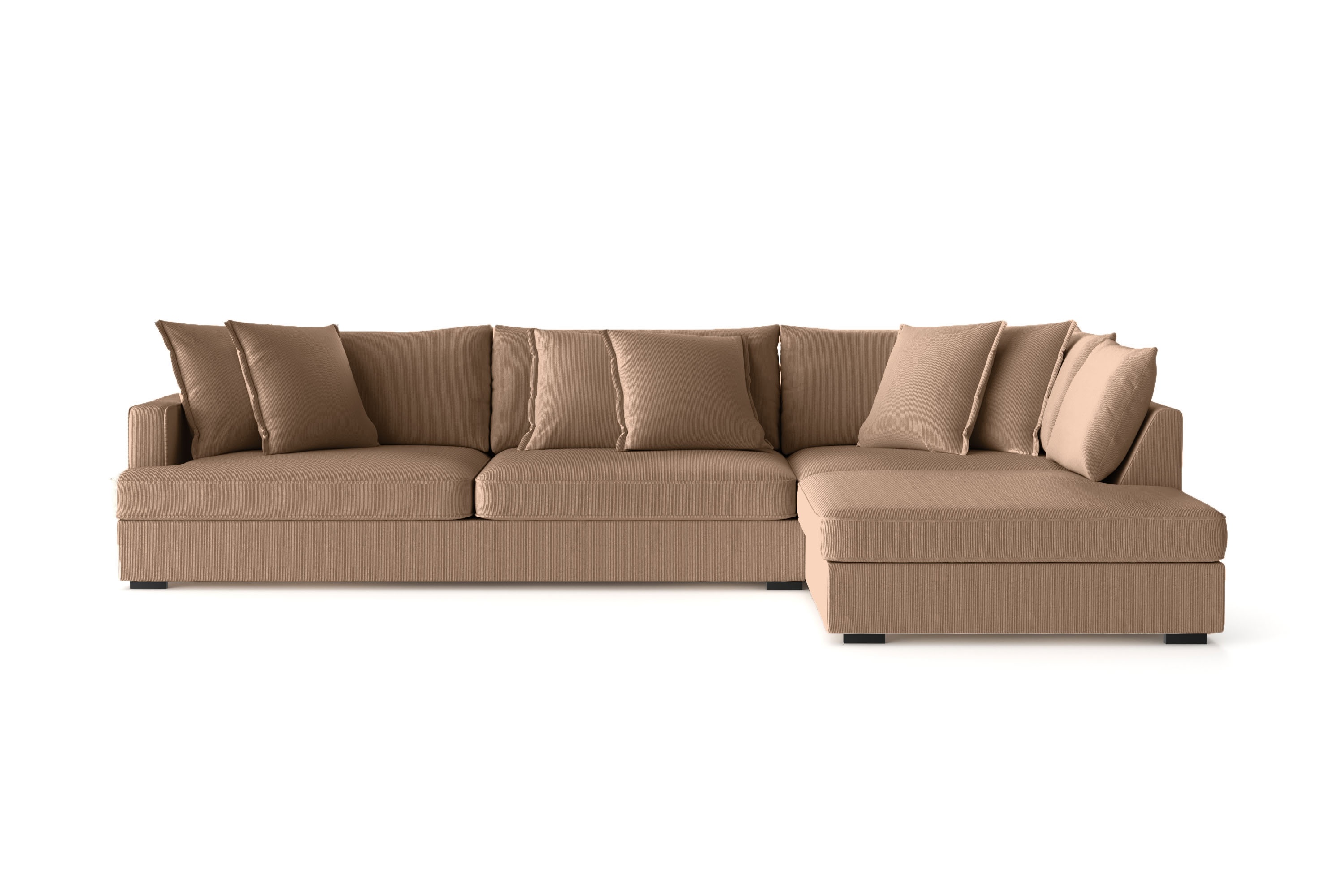 rossita lyx 4-sits extra djup soffa med schäslong höger - brun manchester