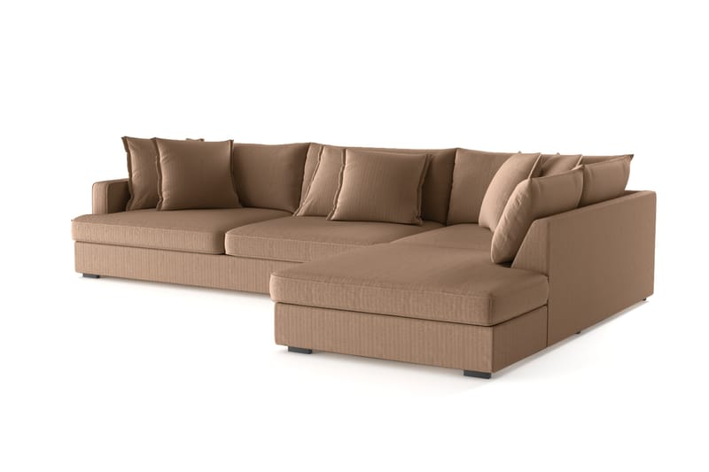 Rossita Lyx 4-sits Extra djup Soffa med Schäslong Höger - Brun Manchester - Möbler - Vardagsrum - Soffor - Sammetssoffor