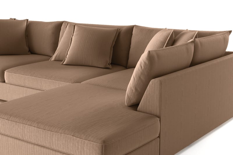 Rossita Lyx 4-sits Extra djup Soffa med Schäslong Höger - Brun Manchester - Möbler - Vardagsrum - Soffor - Sammetssoffor