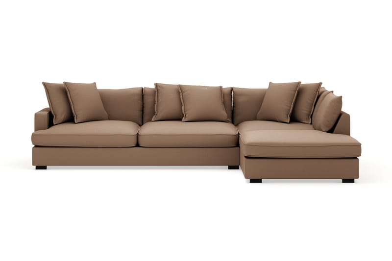 Rossita Lyx 4-sits Extra djup Soffa med Schäslong Höger - Brun Manchester - Möbler - Vardagsrum - Soffor - Sammetssoffor