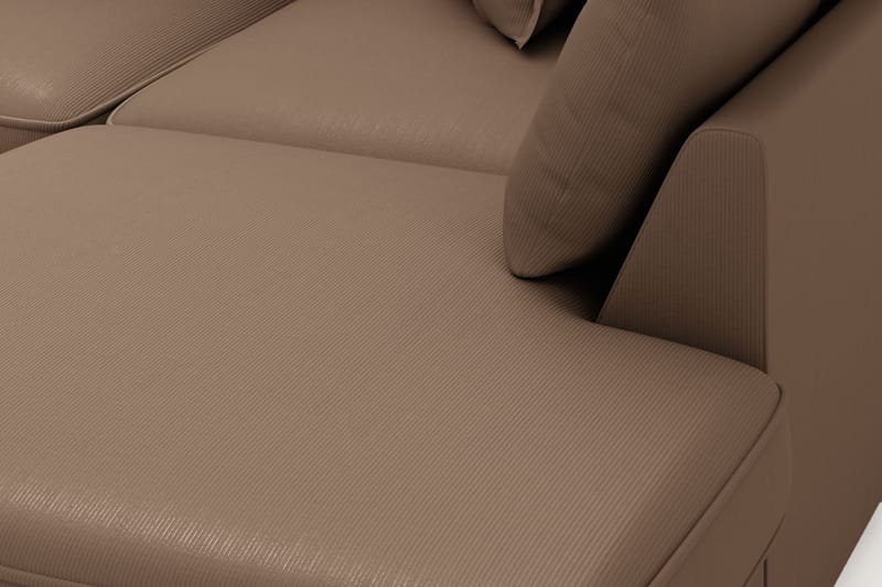 Rossita Lyx 4-sits Extra djup Soffa med Schäslong Höger - Brun Manchester - Möbler - Vardagsrum - Soffor - Sammetssoffor