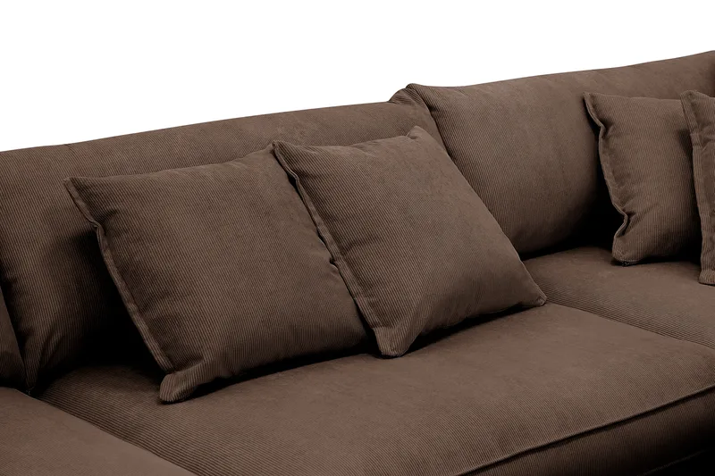 Rossita Lyx 4-sits Extra djup Soffa med Schäslong Höger - Brun Manchester - Möbler - Vardagsrum - Soffor - Divansoffa & schäslong