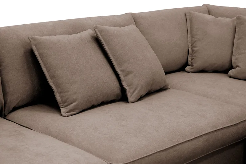 Rossita Lyx 4-sits Extra djup Soffa med Schäslong Höger - Brun Tyg - Möbler - Vardagsrum - Soffor - Divansoffa & schäslong