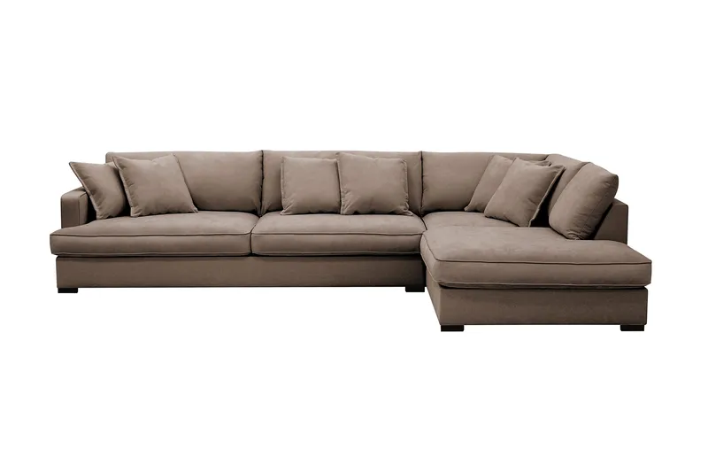 Rossita Lyx 4-sits Extra djup Soffa med Schäslong Höger - Brun Tyg - Möbler - Vardagsrum - Soffor - Divansoffa & schäslong