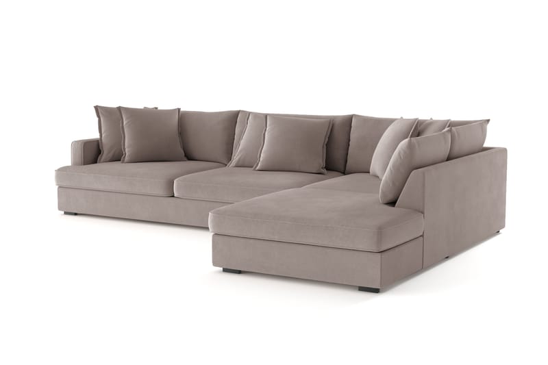 Rossita Lyx 4-sits Extra djup Soffa med Schäslong Höger - Brun Tyg - Möbler - Vardagsrum - Soffor - Divansoffa & schäslong
