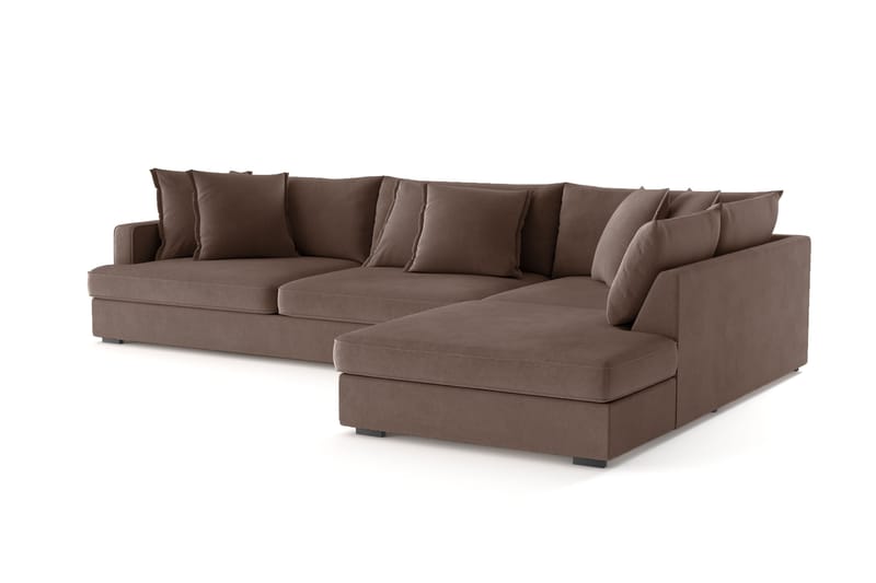 Rossita Lyx 4-sits Extra djup Soffa med Schäslong Höger - Brun Tyg - Möbler - Vardagsrum - Soffor - Divansoffa & schäslong
