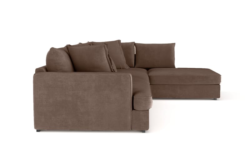 Rossita Lyx 4-sits Extra djup Soffa med Schäslong Höger - Brun Tyg - Möbler - Vardagsrum - Soffor - Divansoffa & schäslong