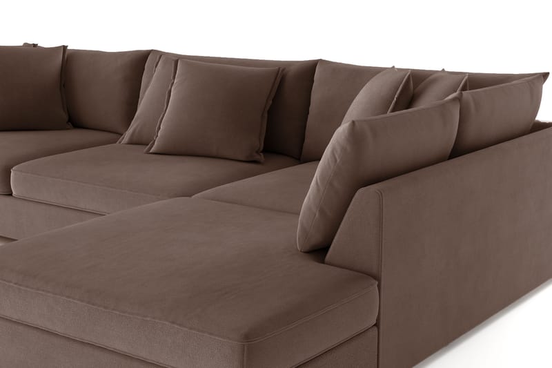 Rossita Lyx 4-sits Extra djup Soffa med Schäslong Höger - Brun Tyg - Möbler - Vardagsrum - Soffor - Divansoffa & schäslong