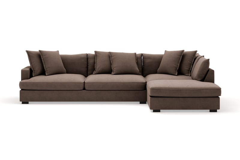 Rossita Lyx 4-sits Extra djup Soffa med Schäslong Höger - Brun Tyg - Möbler - Vardagsrum - Soffor - Divansoffa & schäslong