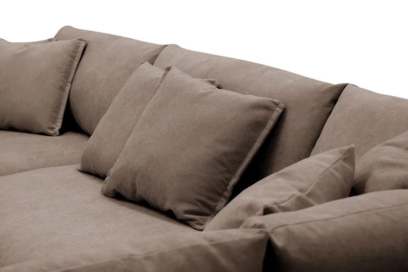 Rossita Lyx 4-sits Extra djup Soffa med Schäslong Höger - Brun Tyg - Möbler - Vardagsrum - Soffor - Divansoffa & schäslong