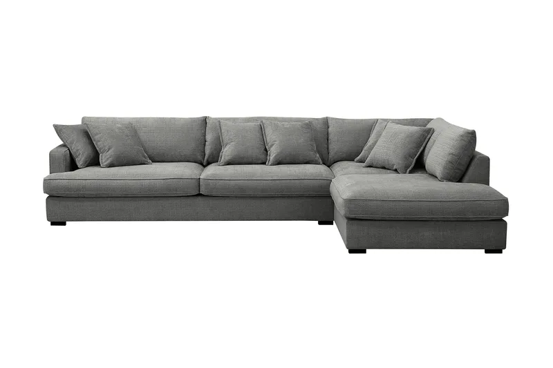 Rossita Lyx 4-sits Extra djup Soffa med Schäslong Höger, Grå Chenille