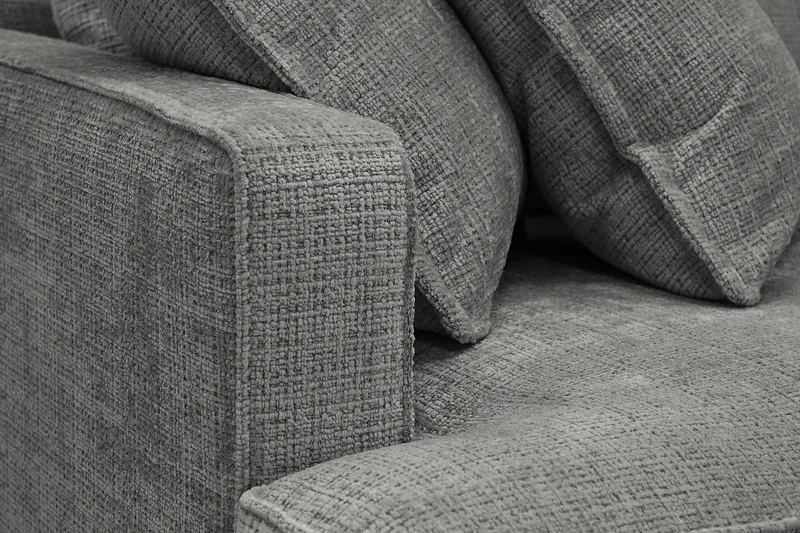 Rossita Lyx 4-sits Extra djup Soffa med Schäslong Höger - Grå Chenille - Möbler - Vardagsrum - Soffor - Divansoffa & schäslong