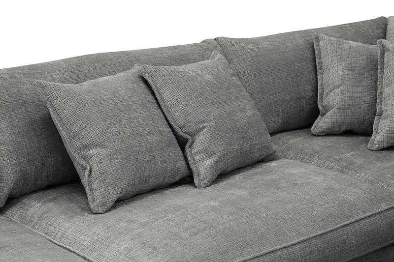 Rossita Lyx 4-sits Extra djup Soffa med Schäslong Höger - Grå Chenille - Möbler - Vardagsrum - Soffor - Divansoffa & schäslong