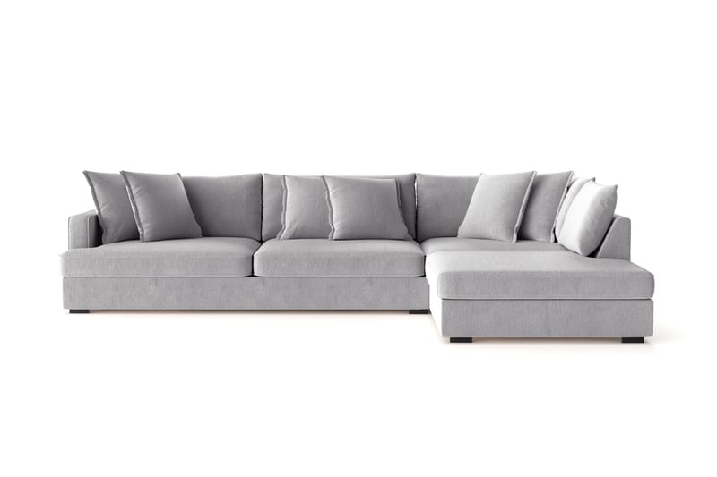 Rossita Lyx 4-sits Extra djup Soffa med Schäslong Höger - Grå Chenille - Möbler - Vardagsrum - Soffor - Sammetssoffor