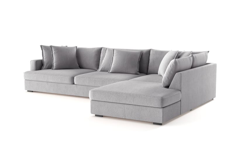 Rossita Lyx 4-sits Extra djup Soffa med Schäslong Höger - Grå Chenille - Möbler - Vardagsrum - Soffor - Sammetssoffor