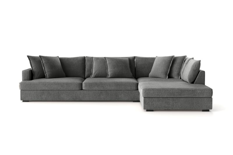 Rossita Lyx 4-sits Extra djup Soffa med Schäslong Höger - Grå Chenille - Möbler - Vardagsrum - Soffor - Sammetssoffor