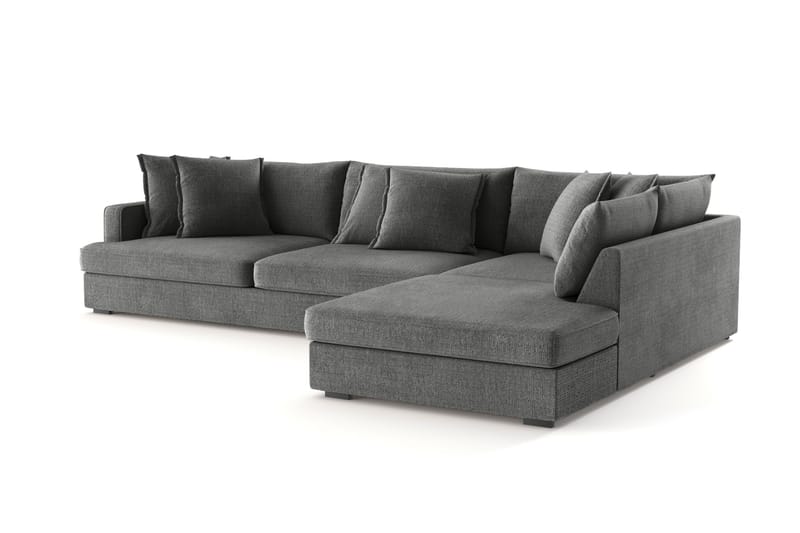 Rossita Lyx 4-sits Extra djup Soffa med Schäslong Höger - Grå Chenille - Möbler - Vardagsrum - Soffor - Sammetssoffor