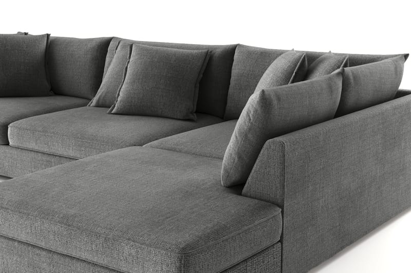 Rossita Lyx 4-sits Extra djup Soffa med Schäslong Höger - Grå Chenille - Möbler - Vardagsrum - Soffor - Sammetssoffor