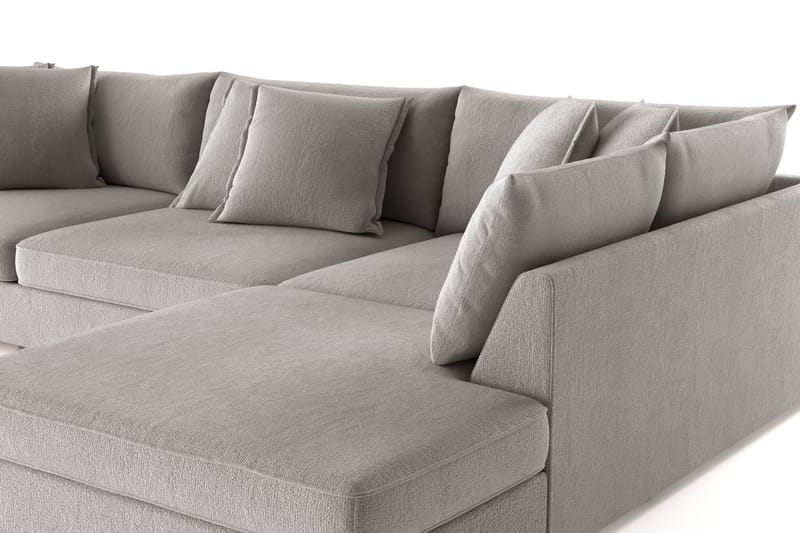 Rossita Lyx 4-sits Extra djup Soffa med Schäslong Höger - Grå/Brun Chenille - Möbler - Vardagsrum - Soffor - Sammetssoffor