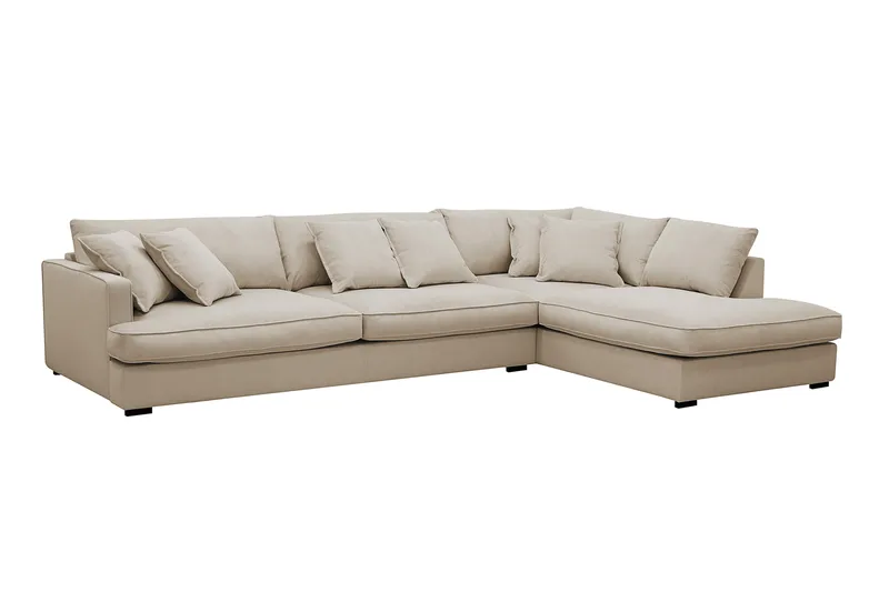 Rossita Lyx 4-sits Extra djup Soffa med Schäslong Höger - Greige Manchester - Möbler - Vardagsrum - Soffor - Divansoffa & schäslong