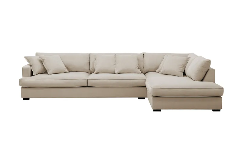 Rossita Lyx 4-sits Extra djup Soffa med Schäslong Höger - Greige Manchester - Möbler - Vardagsrum - Soffor - Divansoffa & schäslong