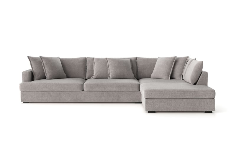 Rossita Lyx 4-sits Extra djup Soffa med Schäslong Höger - Ljusgrå Chenille - Möbler - Vardagsrum - Soffor - Sammetssoffor