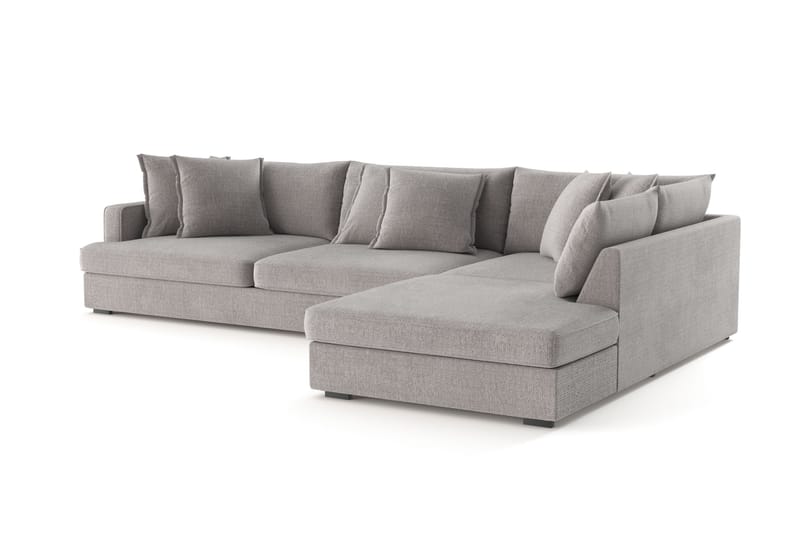 Rossita Lyx 4-sits Extra djup Soffa med Schäslong Höger - Ljusgrå Chenille - Möbler - Vardagsrum - Soffor - Sammetssoffor