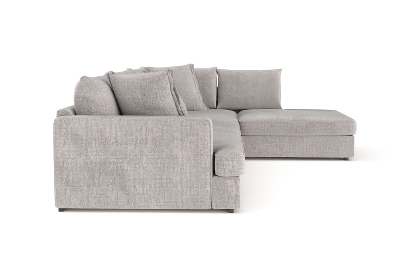 Rossita Lyx 4-sits Extra djup Soffa med Schäslong Höger - Ljusgrå Chenille - Möbler - Vardagsrum - Soffor - Sammetssoffor