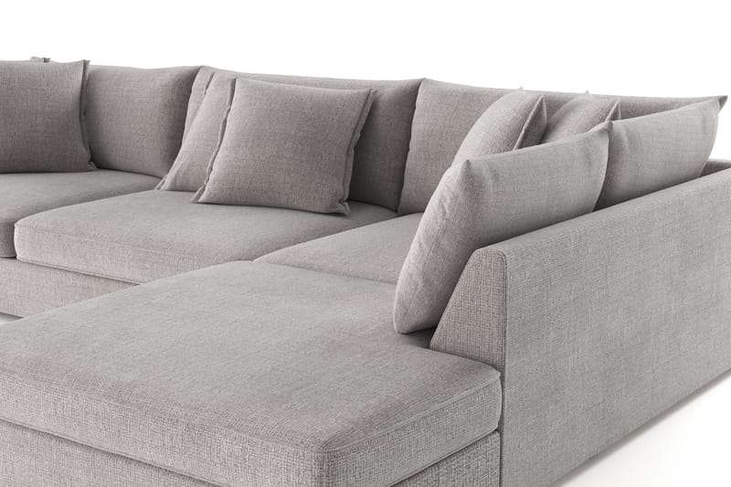 Rossita Lyx 4-sits Extra djup Soffa med Schäslong Höger - Ljusgrå Chenille - Möbler - Vardagsrum - Soffor - Sammetssoffor