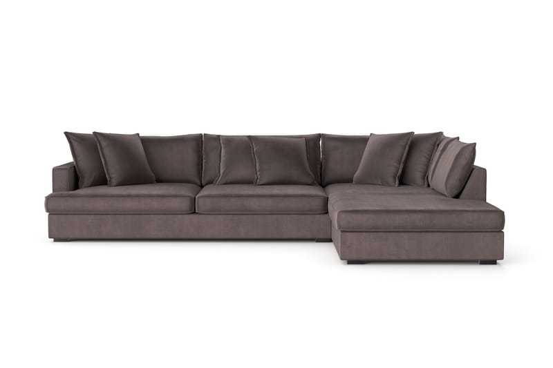 Rossita Lyx 4-sits Extra djup Soffa med Schäslong Höger - Mörkgrå Manchester - Möbler - Vardagsrum - Soffor - Sammetssoffor