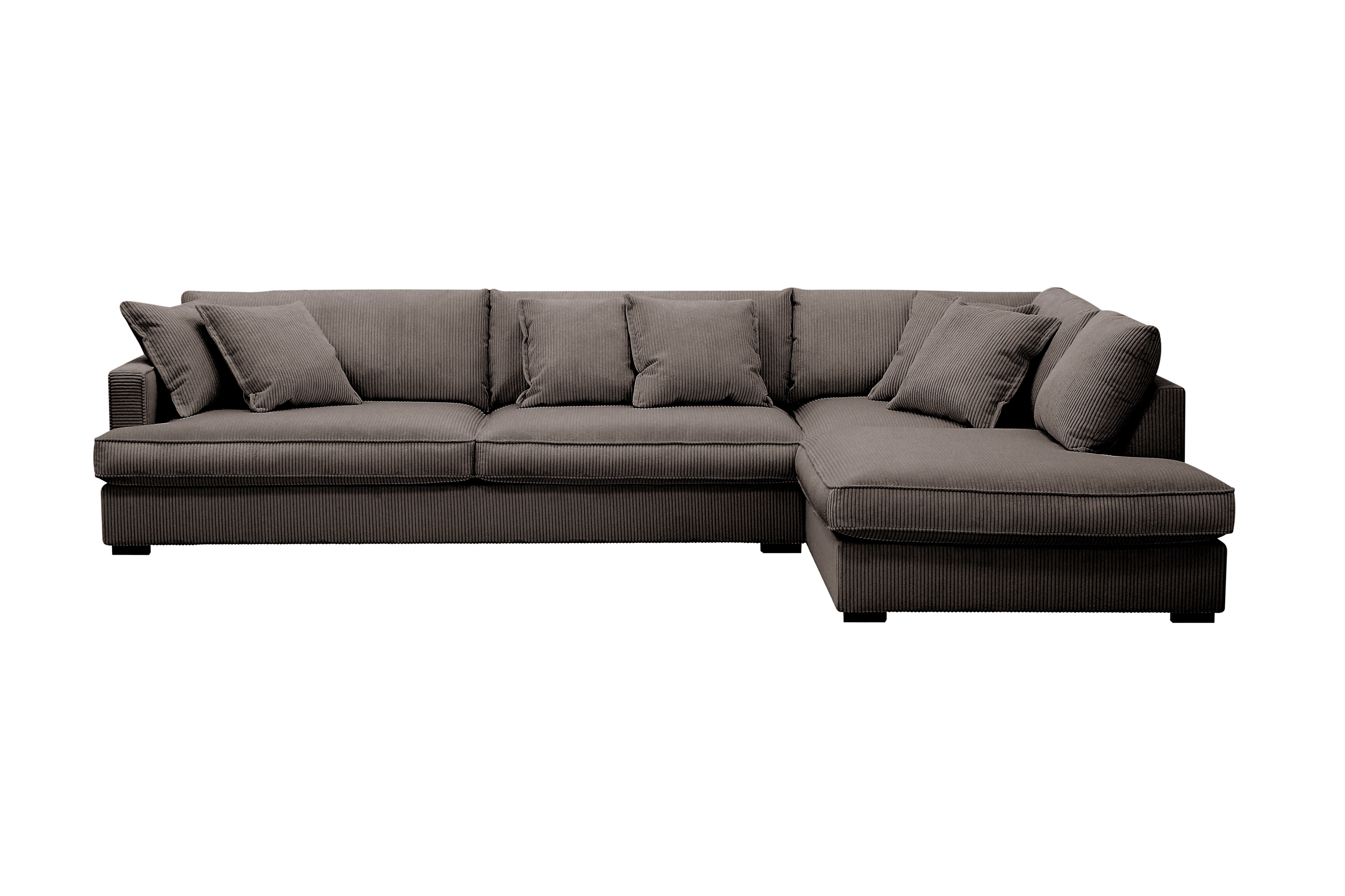 rossita lyx 4-sits extra djup soffa med schäslong höger - mörkgrå manchester