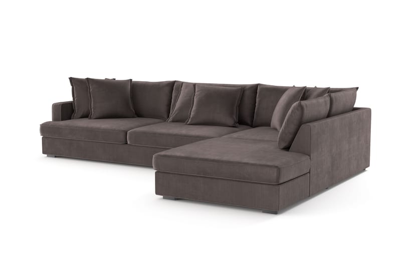 Rossita Lyx 4-sits Extra djup Soffa med Schäslong Höger - Mörkgrå Manchester - Möbler - Vardagsrum - Soffor - Sammetssoffor