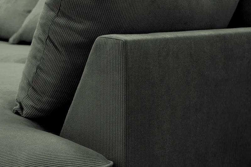 Rossita Lyx 4-sits Extra djup Soffa med Schäslong Höger - Mörkgrön Manchester - Möbler - Vardagsrum - Soffor - Sammetssoffor