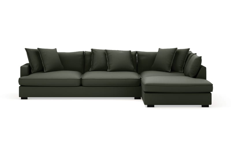 Rossita Lyx 4-sits Extra djup Soffa med Schäslong Höger, Mörkgrön Manchester