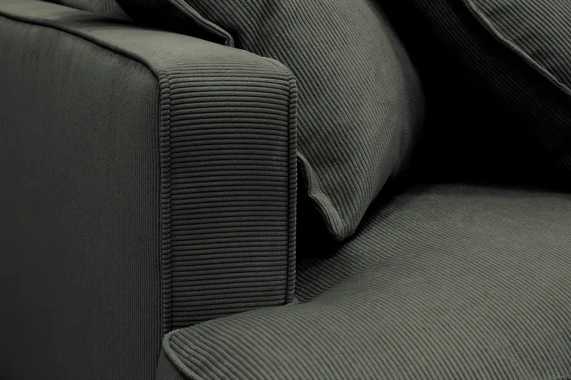 Rossita Lyx 4-sits Extra djup Soffa med Schäslong Höger - Mörkgrön Manchester - Möbler - Vardagsrum - Soffor - Sammetssoffor