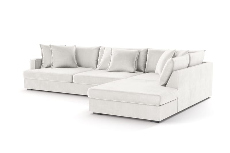 Rossita Lyx 4-sits Extra djup Soffa med Schäslong Höger - Offwhite Manchester - Möbler - Vardagsrum - Soffor - Sammetssoffor