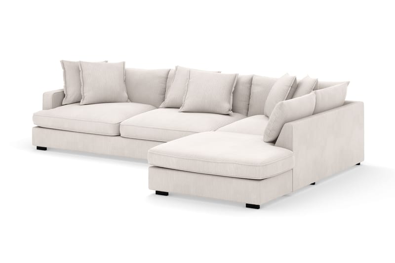 Rossita Lyx 4-sits Extra djup Soffa med Schäslong Höger - Offwhite Manchester - Möbler - Vardagsrum - Soffor - Sammetssoffor